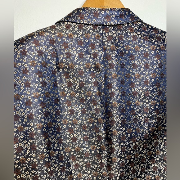 TALLIA Mens Blazer Coat Jacket Single Buttoned Floral Purple Tan Sz 40s - Picture 7 of 11